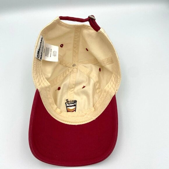 Maruchan Hat Cap Men’s Red Ivory Adjustable Strap Embroidered Mad Engine - Picture 4 of 5